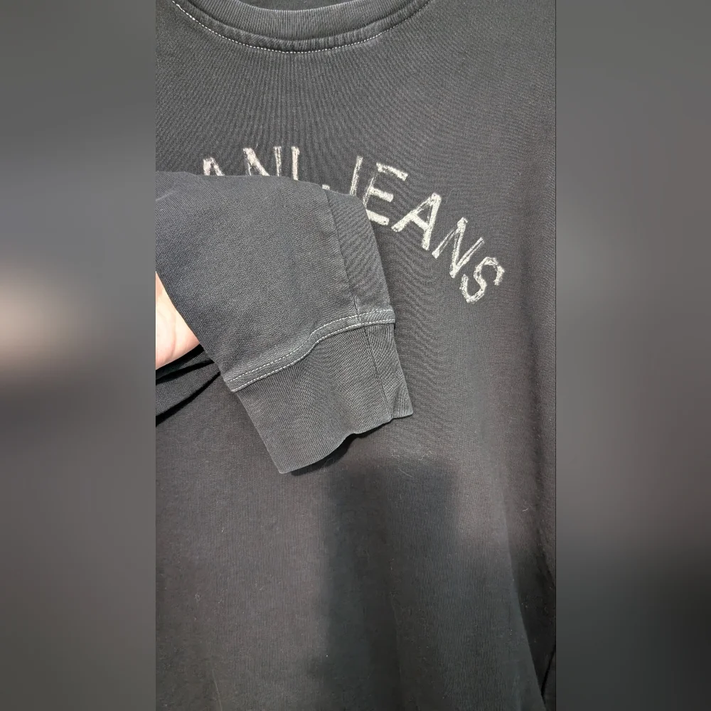 Euc Armani Jeans Black 🖤 Graphic Sweater for Men Size Medium - Picture 5 of 6